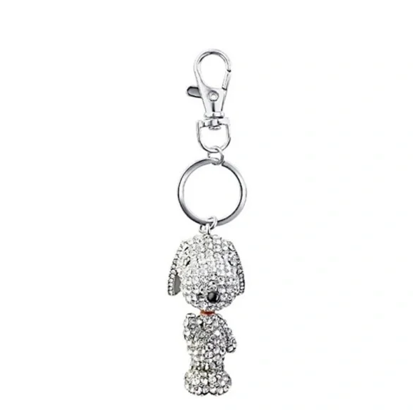 COLLECTIBLE Snoopy Crystal Bling 3D Keychain-Sparkling peanutbag Charm